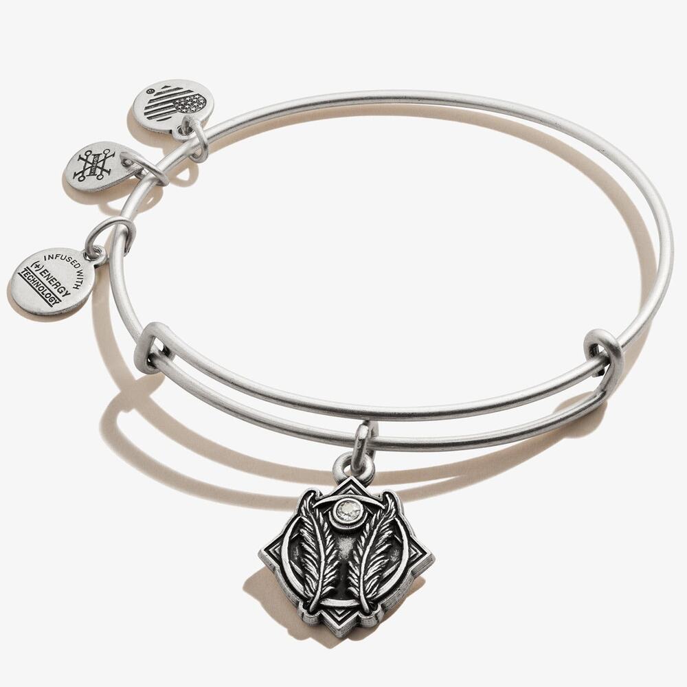 Alex and Ani Godspeed Rafaelian Silver Charm Bangle Bracelet
